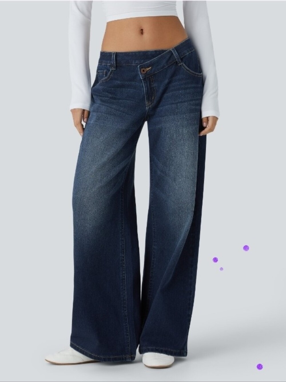 HALARA Wide-Leg Women’s Jeans in Denim Blue